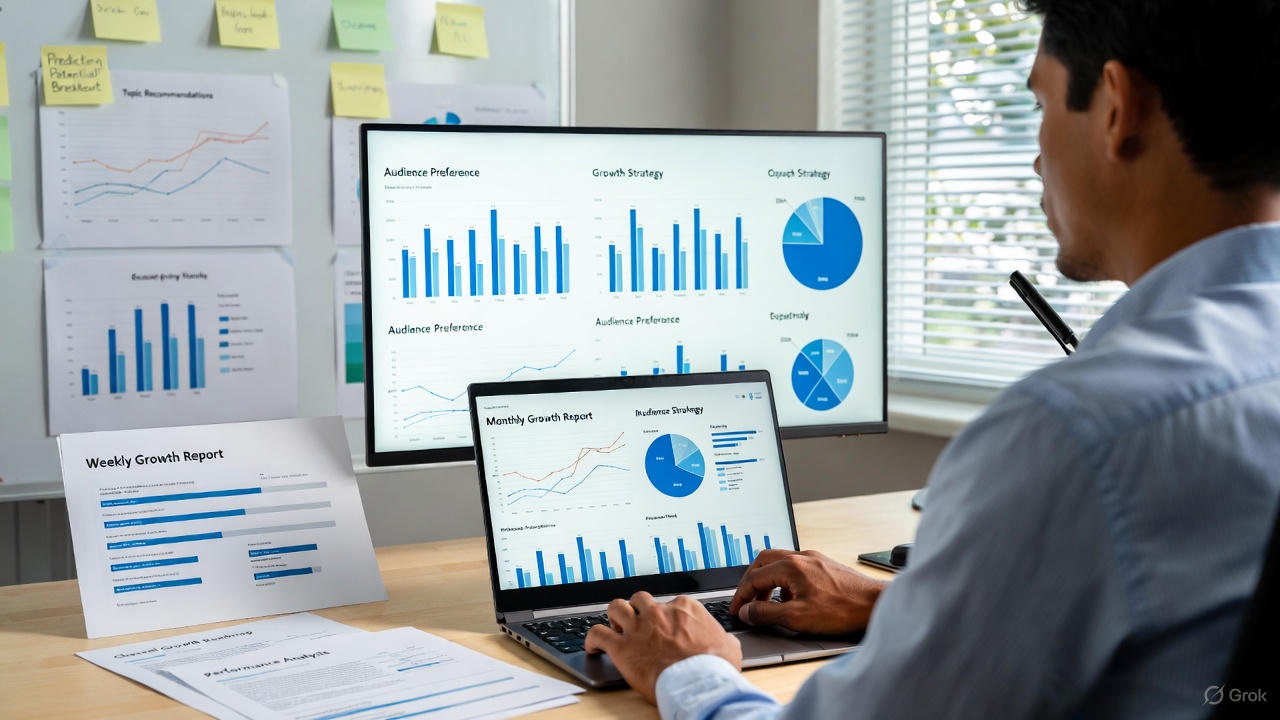 数据分析与增长仪表盘示意图