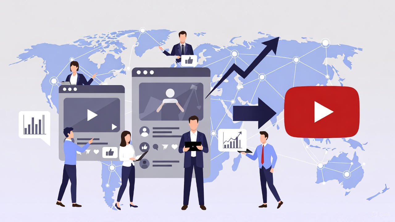 从中文平台到全球 YouTube 的迁移示意图